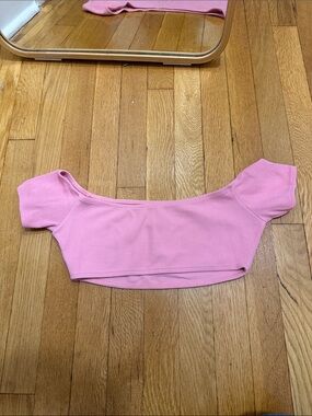 Pink Off-Shoulder Crop Top